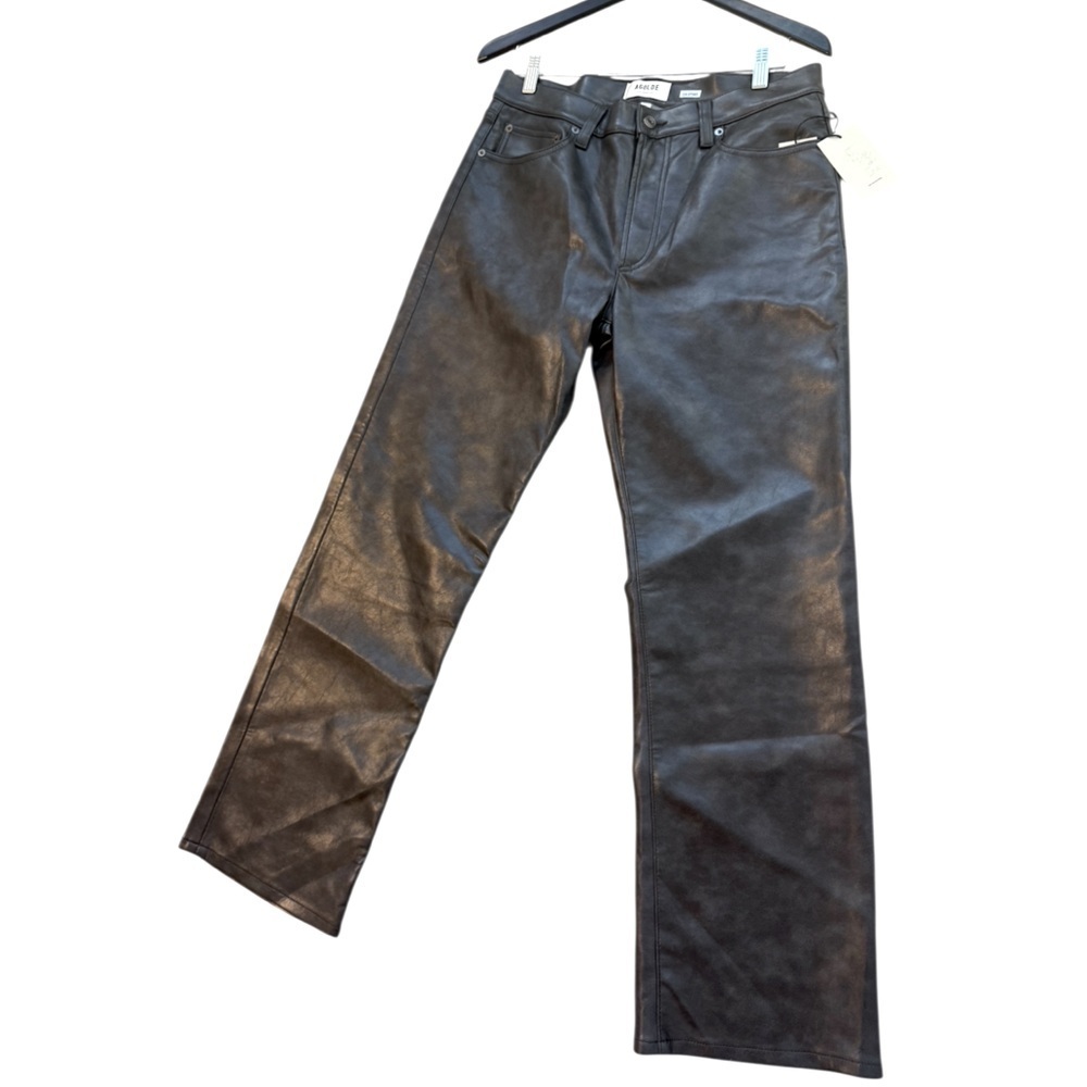 Agolde NWT 30 recycled leather dark gray Boot Cut Pants